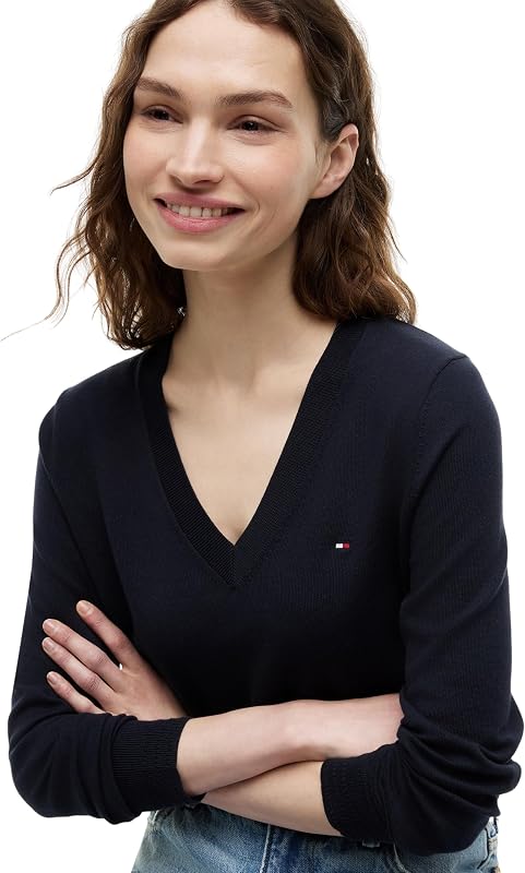 Pull Femme Co Jersey Stitch Sweater Col en V, Bleu (Desert Sky), XXS — photo 3 sur 5