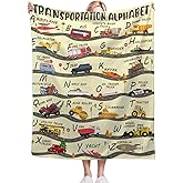 Truck Car Blanket Transport Alphabet Throw Blanket Gift for Girls Boys Kids Truck Lovers-Super Soft Flannel Blanket for Sofa Couch Camping Travel-Home Decor for All Seasons,40"x50"for Kids/Baby