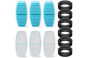 FOFNON Dog Water Fountain Filter: 12 Pet Water Fountain Filters - Including 6 Pieces of Filters + 6 Pieces Sponges - Suitable for FOFNON Wired Dog/Cat Fountain