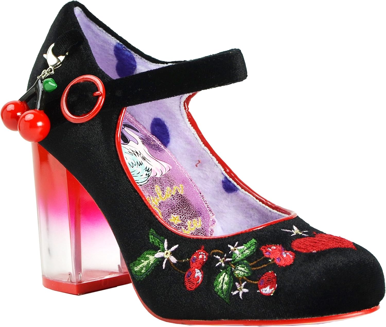 floral lucite heel mary janes