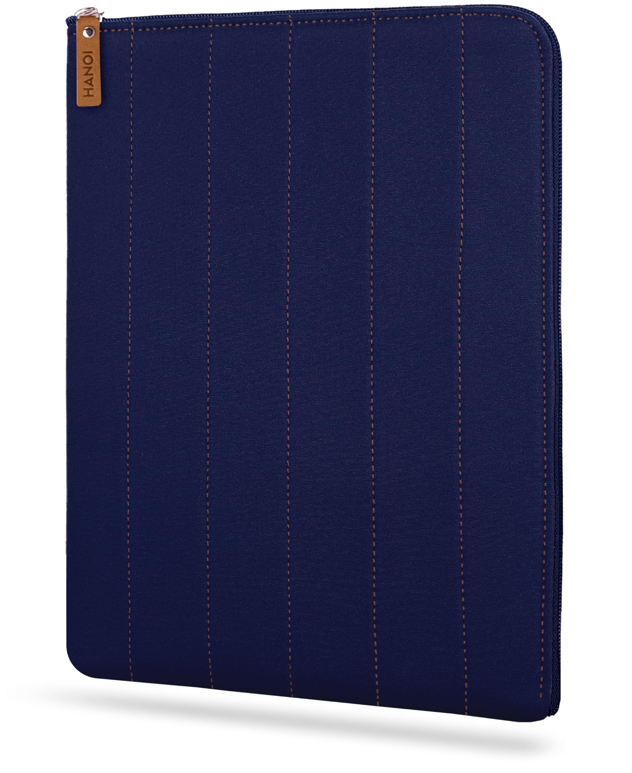 HANOI Collection® Lisboa™ Book Sleeve with Zipper, Book Protector, Book Pouch for paperbacks. Padded Book Cover for Hard Covers. Large Bookcase with Zipper, Hardcovers Protector (Dark Blue, Large)