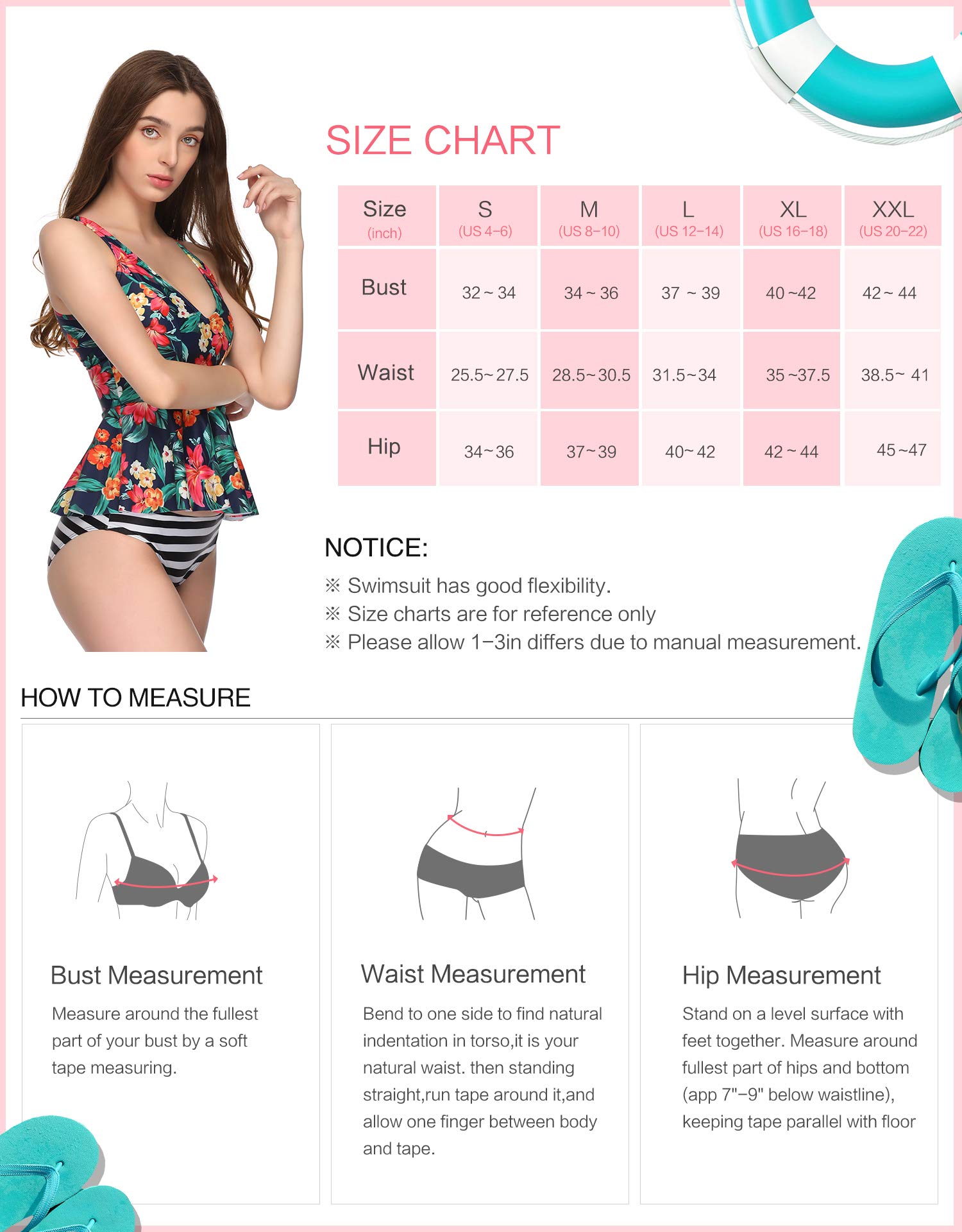 Verano Playa Women Tankini Swimsuit Ruched Ruffle Racerback Two Piece Striped Print Bathing Suit Tummy Control Swimwear