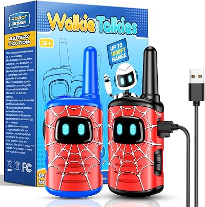 Toyokid Spider Rechargeable Walkie Talkies for Kids Ages 3-12 Outdoor Fun Gift