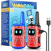Walkie Talkies for Kids Boys Rechargeable: 2 Pack Kids Walkie Talkies Outdoor Toys for 3 4 5 6 7 8 Year Old Boy Easter Birthday Gifts Basket Stuffers for Grandkids Age 3-8 Year Old Hiking Camping