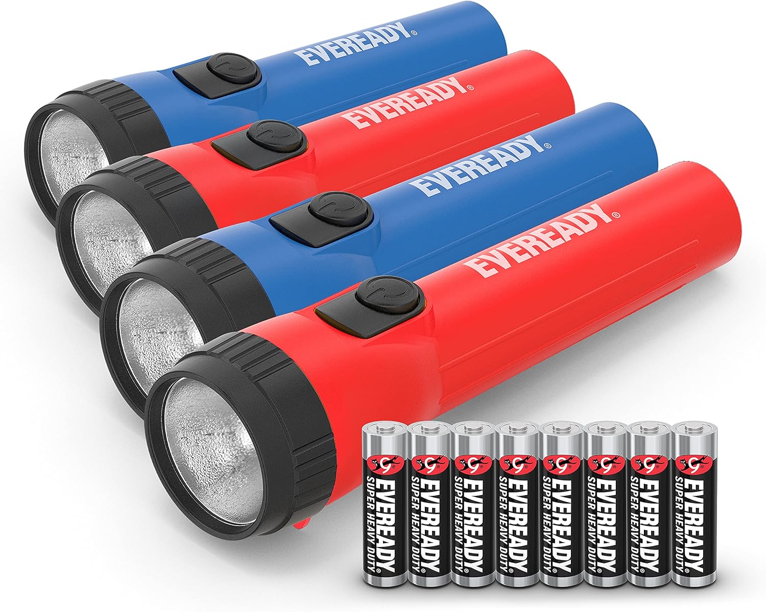 Eveready 4-Pack LED Flashlight Multi-Pack, Bright and Durable, Super Long Battery Life, Use for Emergencies, Camping, Outdoor, Batteries Included : Sports & Outdoors