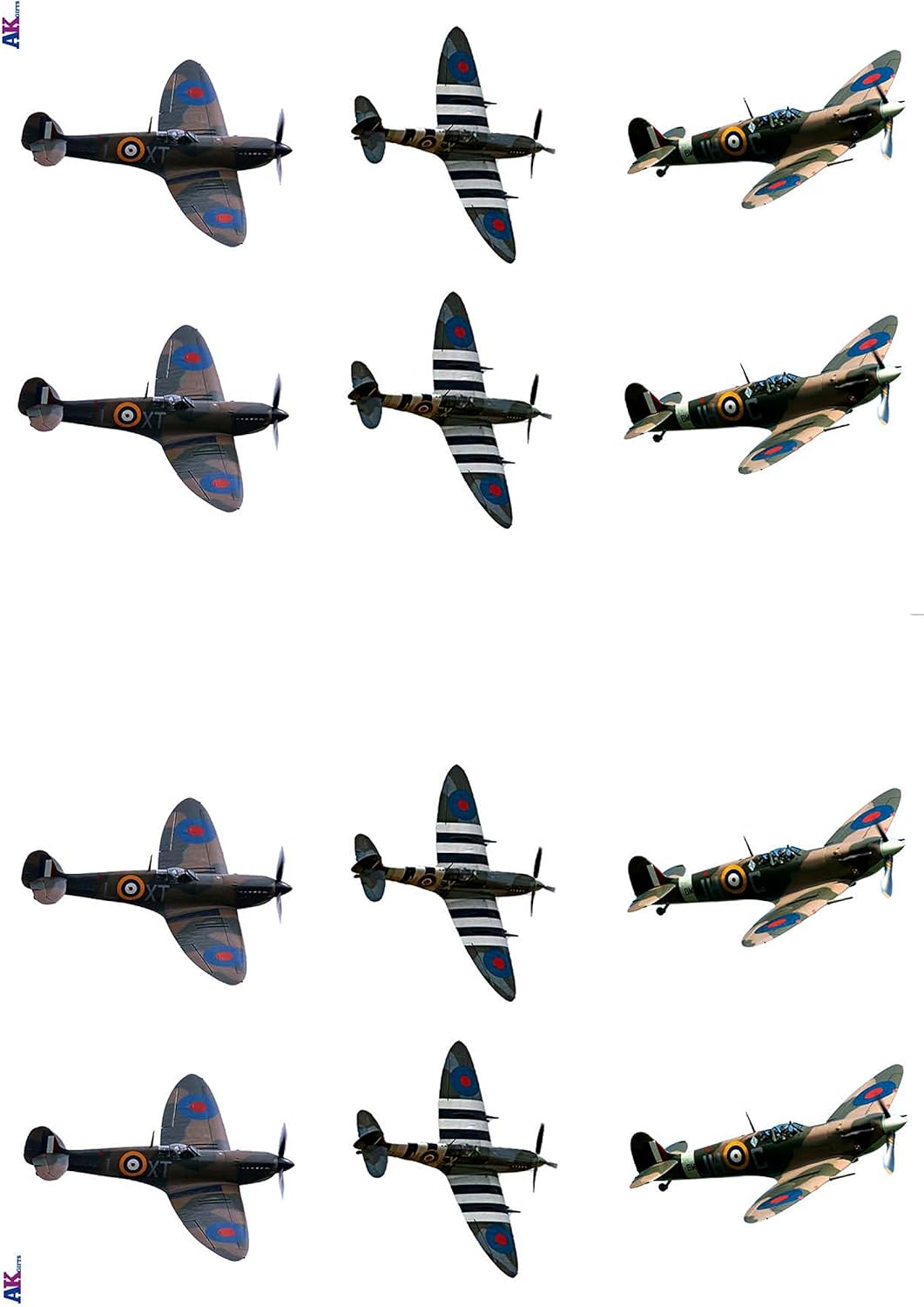 12 Decorations Comestibles Cup Cake Armee Fantaisie Azur Avion Spitfire Melange A Gateau Decorations Figurines Pour Gateaux Ustensiles A Patisserie