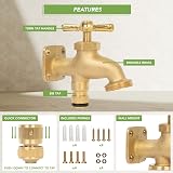 BLOSTM Solid Brass Hose Tap Outside Tap Kit ½ inch Quick Connector view 3