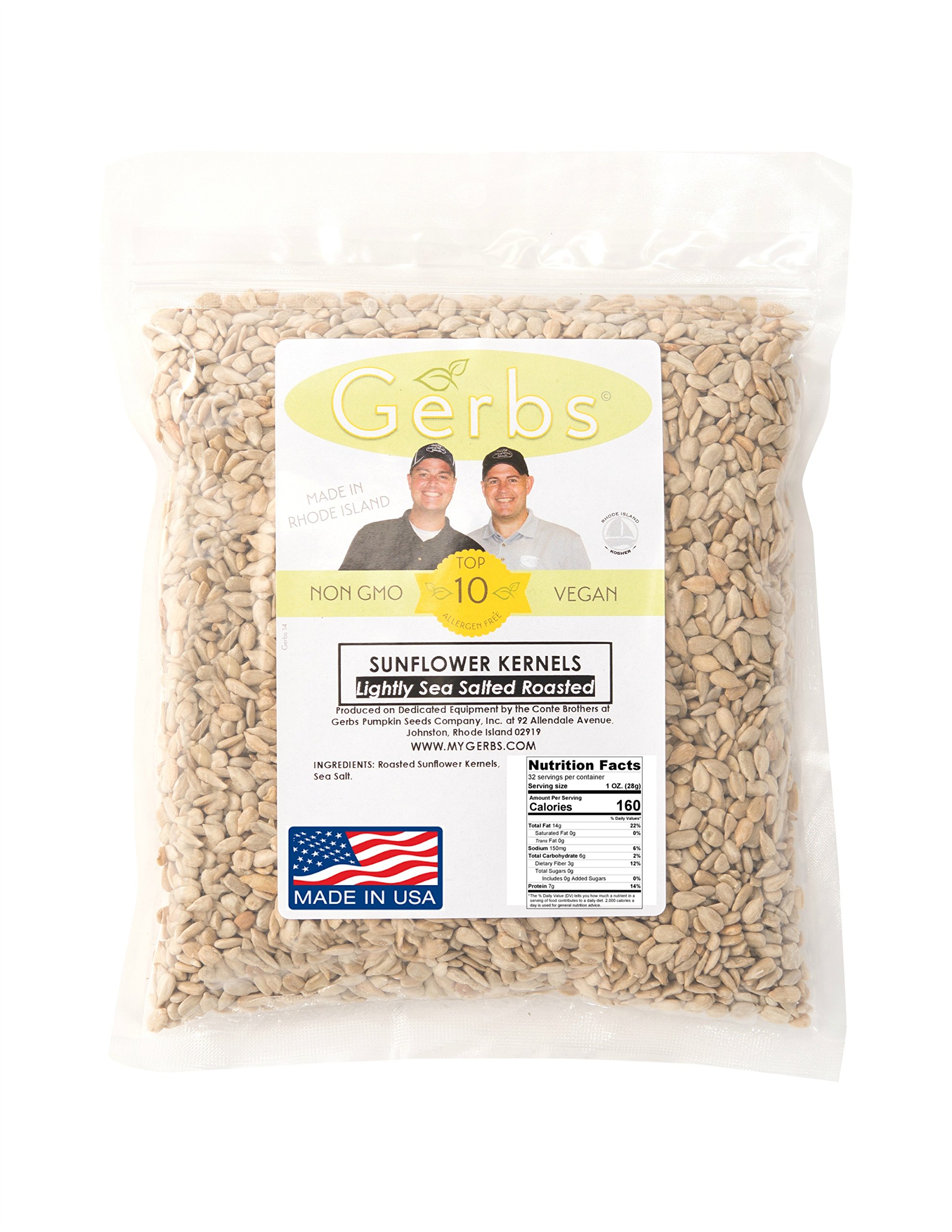 Lightly Sea Salted Sunflower Seed Kernels by Gerbs 2 LBS To... Free
