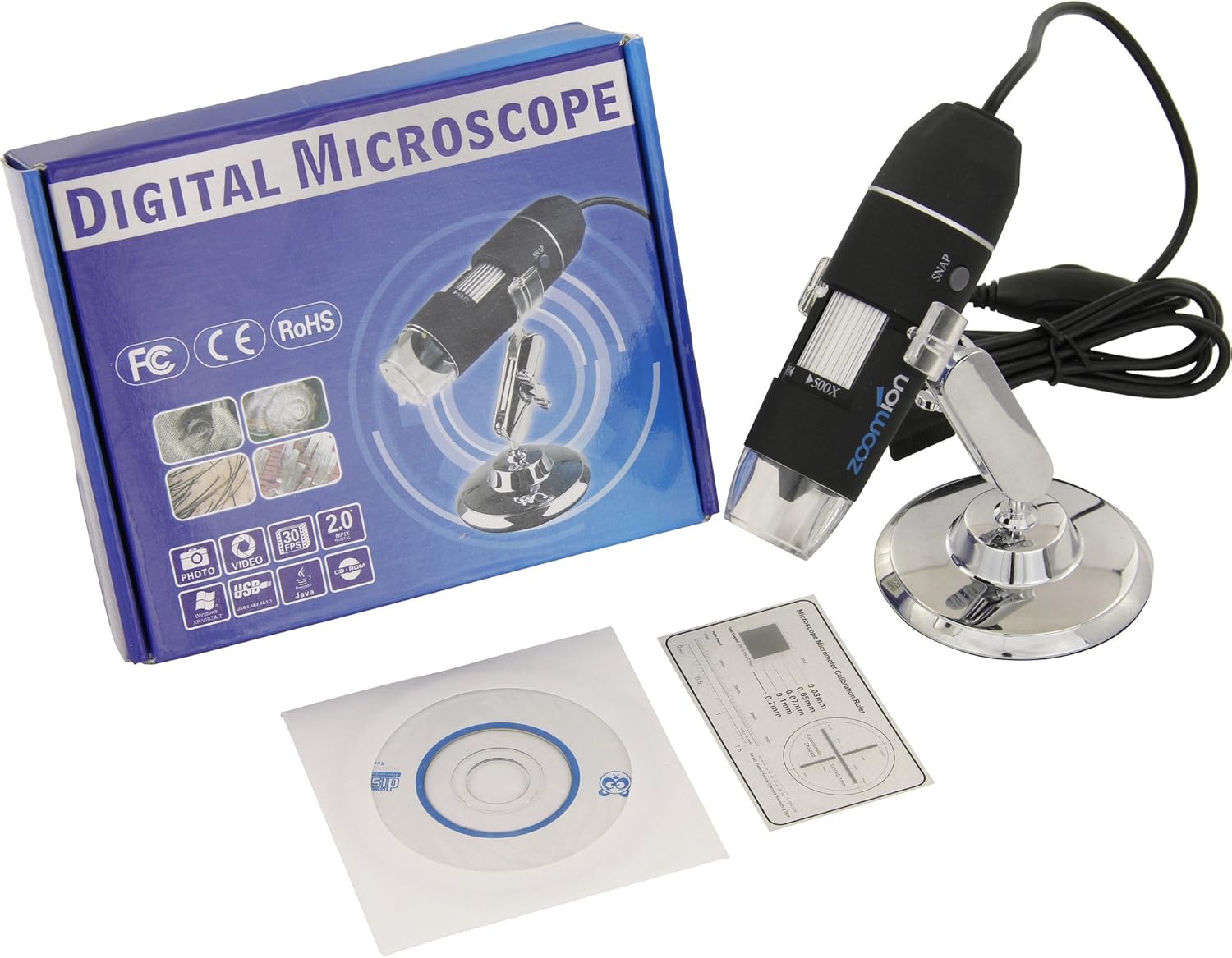 Zoomion USB Microscope Micron 50x500x for Children from 10