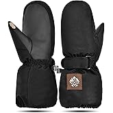 RIGWARL Kids Snow Mittens Waterproof Insulated, Warm Snow Gloves Boys Girls Cold Weather Snowboarding Sledding Snowball Fight