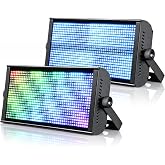 BETOPPER LF105 Stage Strobe Light Bar, 945 * 0.5W Matrix RGB DJ Strobe Lighting with 7x15 Pixel Control Zones,DMX512, Sound Activated,30Hz Flash DJ Light Bar,Disco Wash Lighting for Club,2Packs