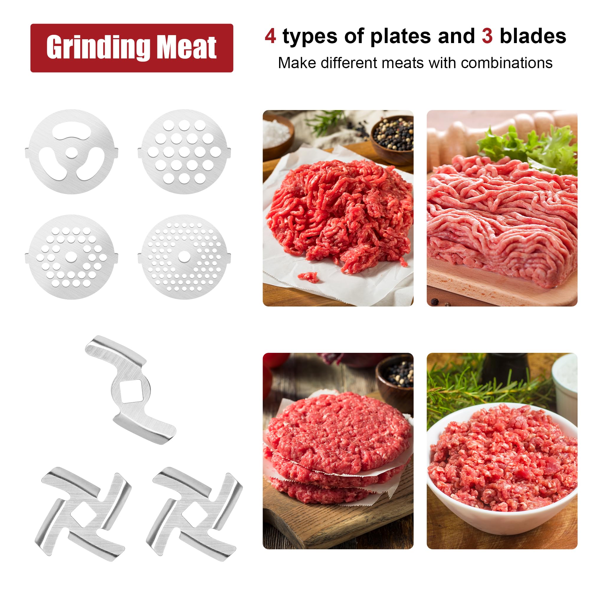Meat Food Grinder Attachment Compatible with KitchenAid Stand Mixers, Food Grinder for Meat Grinder Attachment, Meat Grinder, Sausage Stuffer