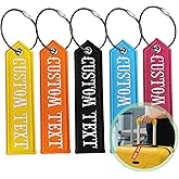 Custom Embroidered Name Tag for Bags – Personalized Name Keychain, Luggage Tag, Book Bag & Diaper Bag ID Labels