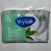 VrySoft Green Tea Beauty Soap with Beauty Cream Ingredients, 4 Bars | 94% Natural Ingredients, Vegan Formula, 80g per Bar, Not Tested on Animals, Paraffin-Free