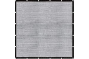 Cool Area 60-70% Shade Cloth 8x8FT Heavy Duty Knitted Mesh Tarp with Grommets Mesh Screen for Patio Canopy Garden Porch Greenhouse Pools Dog Kennel Black