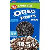 Post OREO PUFFS&reg; Chocolate Breakfast Cereal, 16.5 oz box | Chocolatey Puffs With Marshmallows And Rich Cookie Flavor For A Sweet Cookies And Creme Taste, On The Go Snack