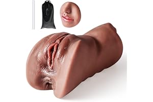 3 in 1 Male Masturbator Realistic Pocket Pussy with Drying Stick & Waterproof Storage Bag, Double-Ended Male Sex Toy Mouth To