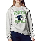 NICHEBEE Vintage Seattle Football Sweatshirt – Retro City Pride Crewneck Pullover for Women – Distressed Game Day Graphic Top