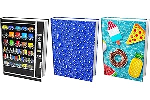 EUCATUS BEST PRODUCTS & GIFTS Easy Apply, Reusable Book Covers 3 Pk. Best Jumbo 9x11 Textbook Jacket for Back to School. Stretchable to Fit Most Medium Hardcover Books. Perfect Fun, Washable Designs for Girls, Boys, Kids and Teens