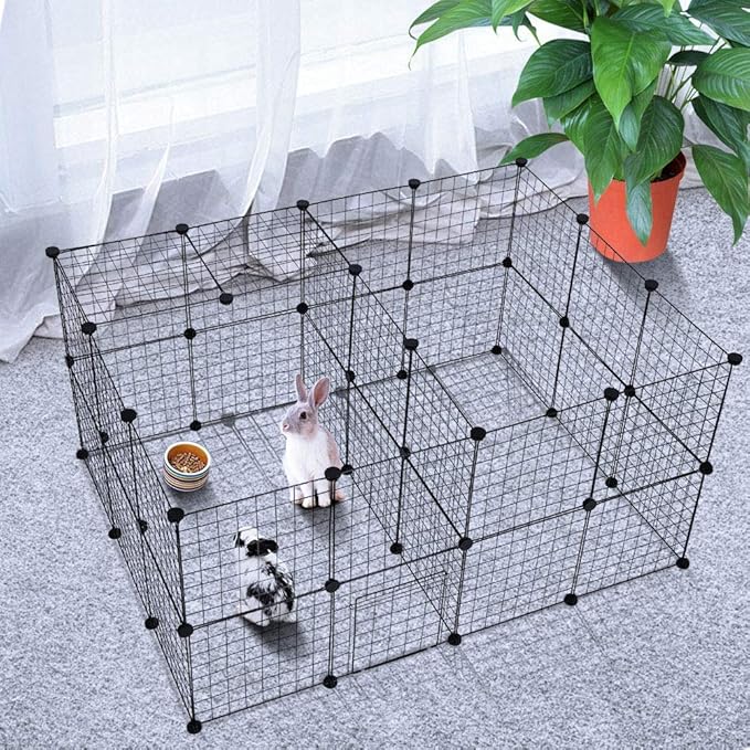Cocoarm Verstellbares Laufgitter Playpen DIY Welpenlaufstall Freilaufgehege Tierlaufstall Schwarz Diverse Größe ?12/24 / 36 S