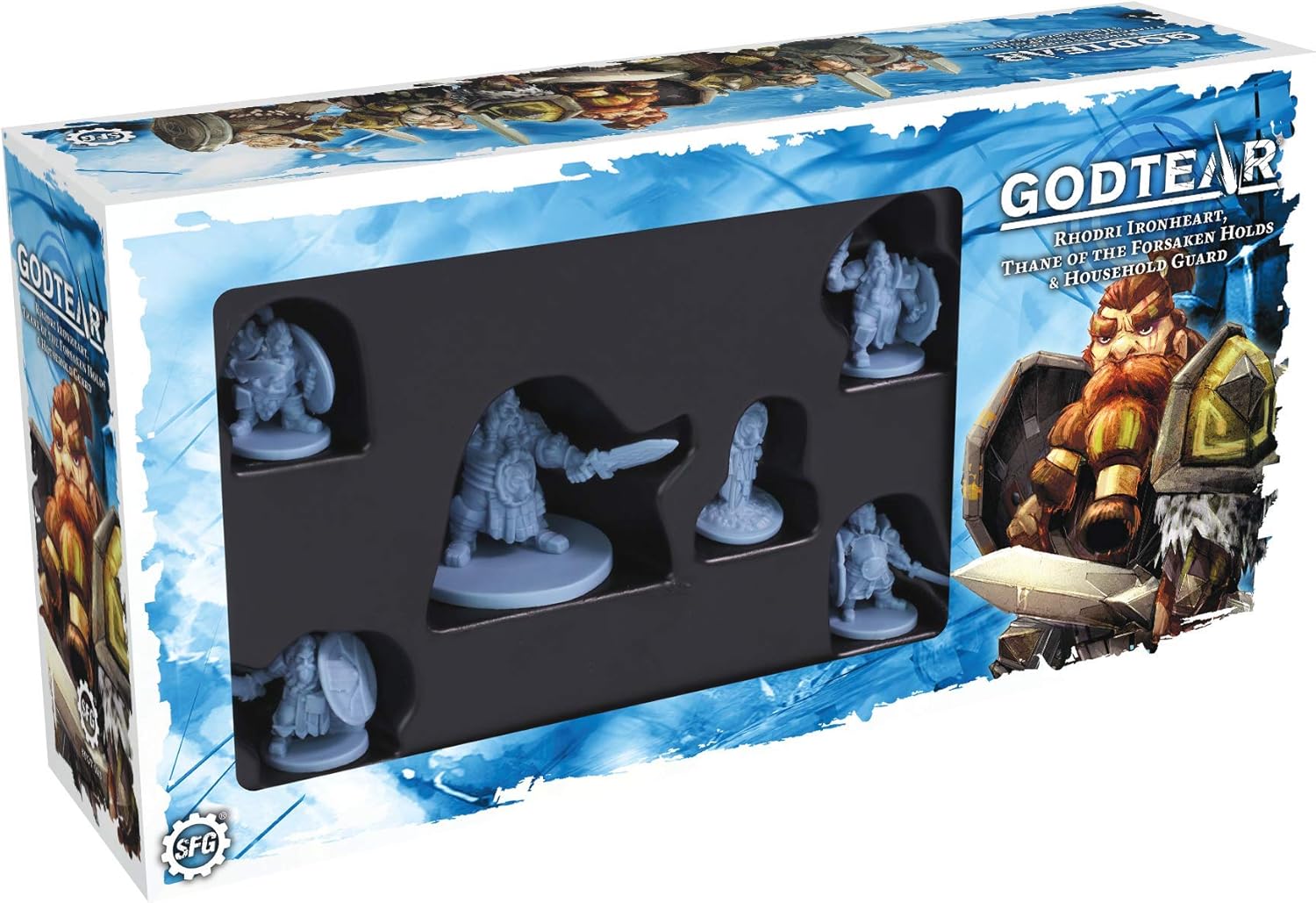 Steamforged Games Godtear: Rhodri, Thane Of The Forsaken Holds Guardians Champions Set, Blue, Large