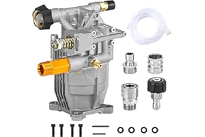 M MINGLE 3/4" Shaft Horizontal Pressure Washer Pump - 3000 PSI Power Washer Pump - Compatible with Troybilt, Simpson, Karcher, Honda, Excell, etc Multiple Brands - Rear Inlet/Outlet