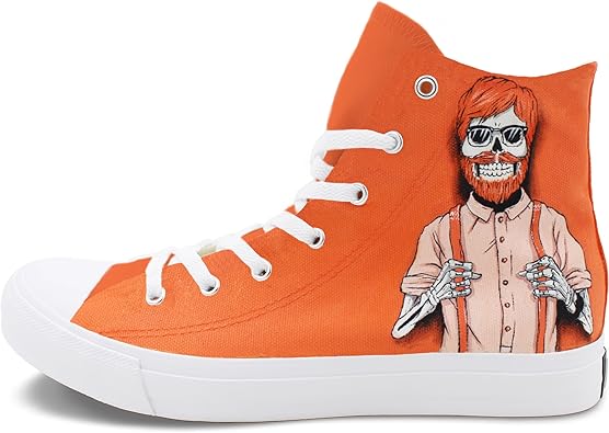 Amazon Com Wen Fire Canvas Hand Painted Sneakers Red Hair Cool