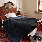 Texciting Electric Blanket Queen Size 84''X90'' - Heated Blanket with Dual Control Fast Heating 10 Heating Levels & 10 Hours Auto Off,ETL Certified Machine Washable (Black)