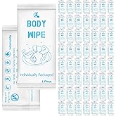 Timgle 200 Pcs Acidified Deodorant Body Wipes Face and Body Wipes for Adults Pearl Pattern Wet Shower with Aloe Bathing Disposable Individually Wrapped Cleansing for Travel Gym