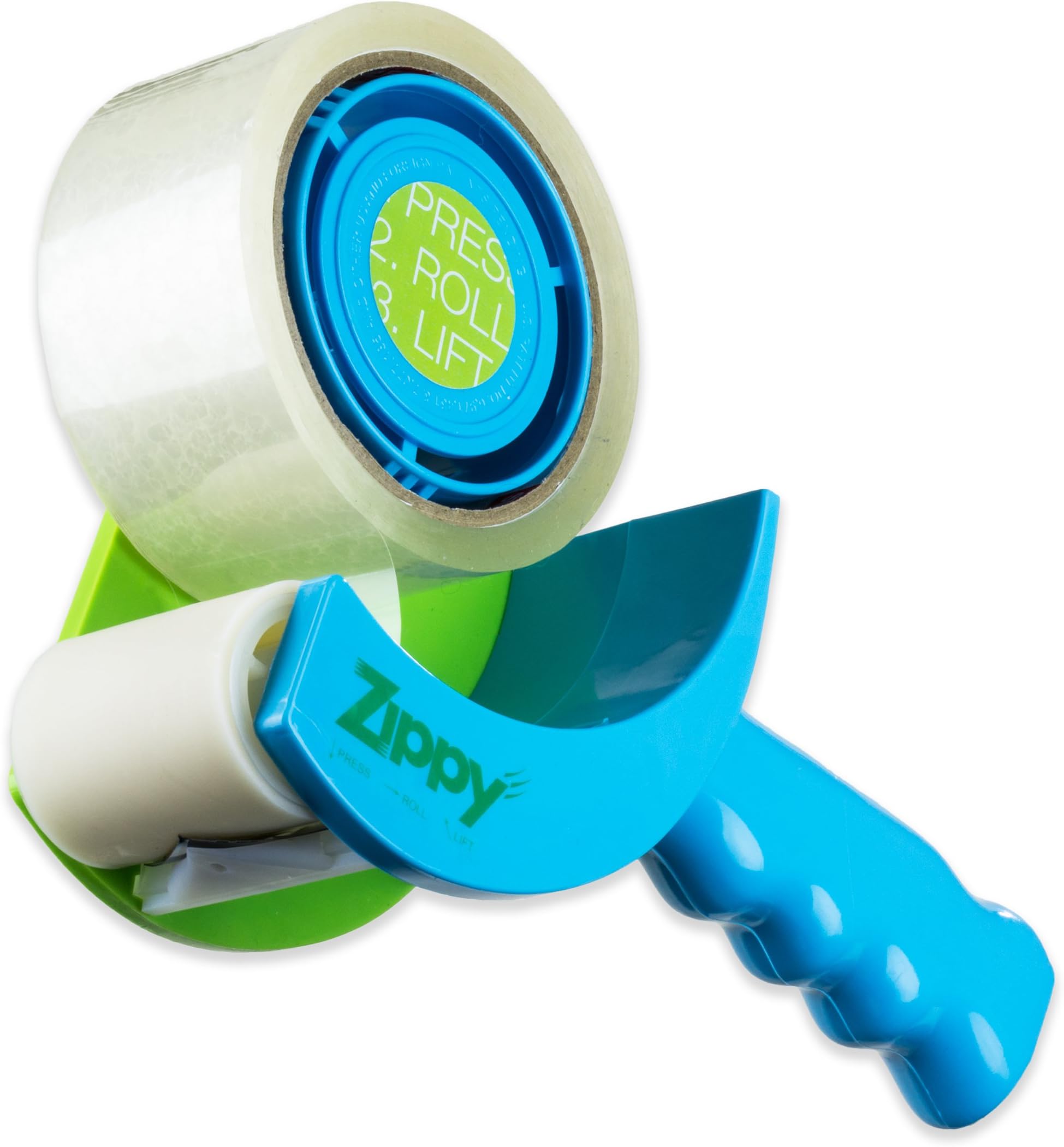 Zippy TSPD-01B8X Easier Revolutionary, Best Tape Gun for Moving, Home and Office, Safe, No Teeth Includes Free Tape, Blue