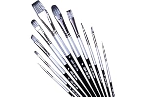 ADIS&GUYS ART SUPPLY Paint Brushes for Acrylic Painting, Face and Body Painting - Acrylic Paint Brushes Set of 10 Pcs, Oil Paint Brushes for Artists, Professional Paint Brushes, Acrylic Brushes, Acrylic Paint Brush.