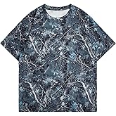 RoseSeek Men's Big and Tall Camo Shirt for Men Short Sleeve Y2k Camouflage Hunting T Shirt Graphic Tees