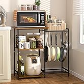 Kitchen Stand with Pots Rack, Utility Microwave Oven Stand with Storage, 5 Tiers Coffee Bar Table, Small Kitchen Bakers Rack