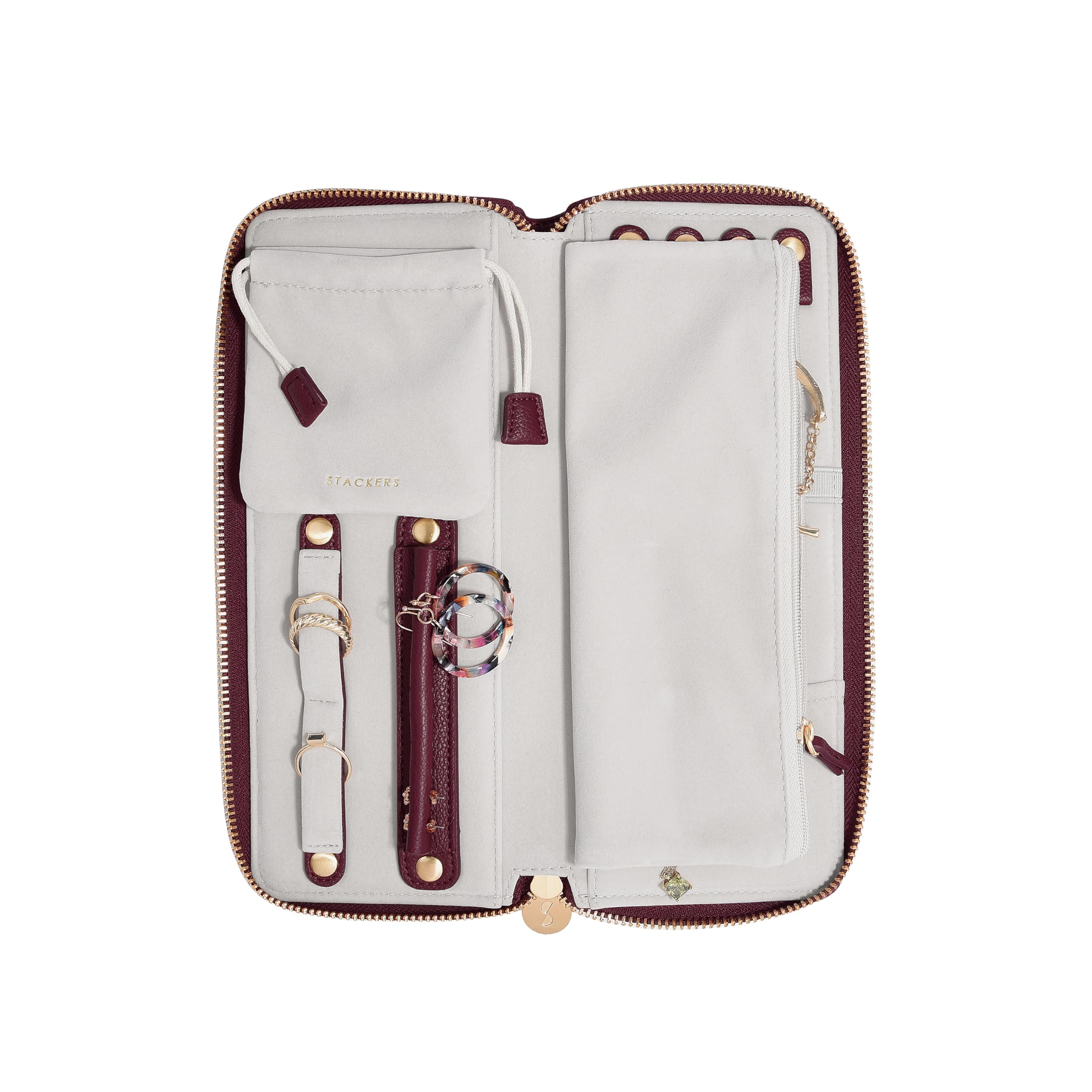 Stackers Burgundy Jewellery Roll