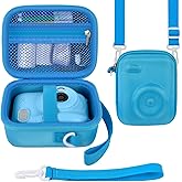 Instant Print Camera Case Compatible with Gofunly Camera, Digital Camera Bag for Esoxoffore/for LETSHAHA/for JPVERLY/for Hangrui, Storage for Printer Paper and 32GB SD Card- Blue (Box Only)
