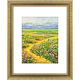 Golden State Art, 16X20 Ornate Vintage Photo Frame with White Mat for 11X14 Pictures or 16X20 Without Mat, Antique Gold with Green Color