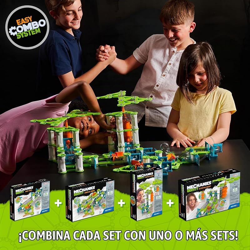 - Mechanics Gravity Elevator Circuit - Jogo Educativo e Criativo para Crianças - Blocos de Construção Magnéticos, Circuito de Blocos Magnéticos - Conjunto de 207 Peças