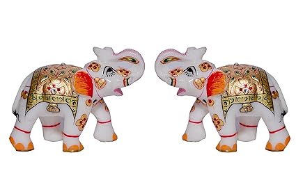 Vaah Marble Elephant Pair