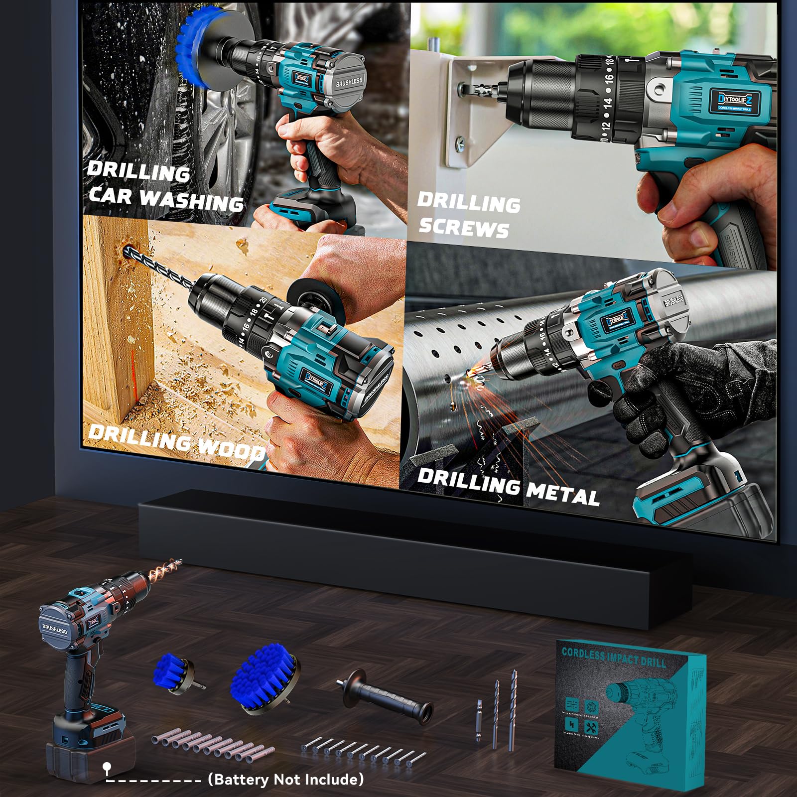 Cordless Power Drill for Makita 18v Battery: 3 Modes Electric Power Driver/Drill Kit Tool, 1/2 Inch Keyless Chuck Cordless Impact Drills Set, 20 Position, Variable Speed, for Home, Garden(No Battery)