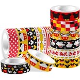 12 Rolls Cartoon Mouse Washi Tape Set - 0.6 Inch x 16.4 Ft Each, Cute Mouse Design Decorative Paper Tape for Scrapbooking, Gift Wrapping, DIY Crafts &amp; School Supplies (Total 196.8 Ft)