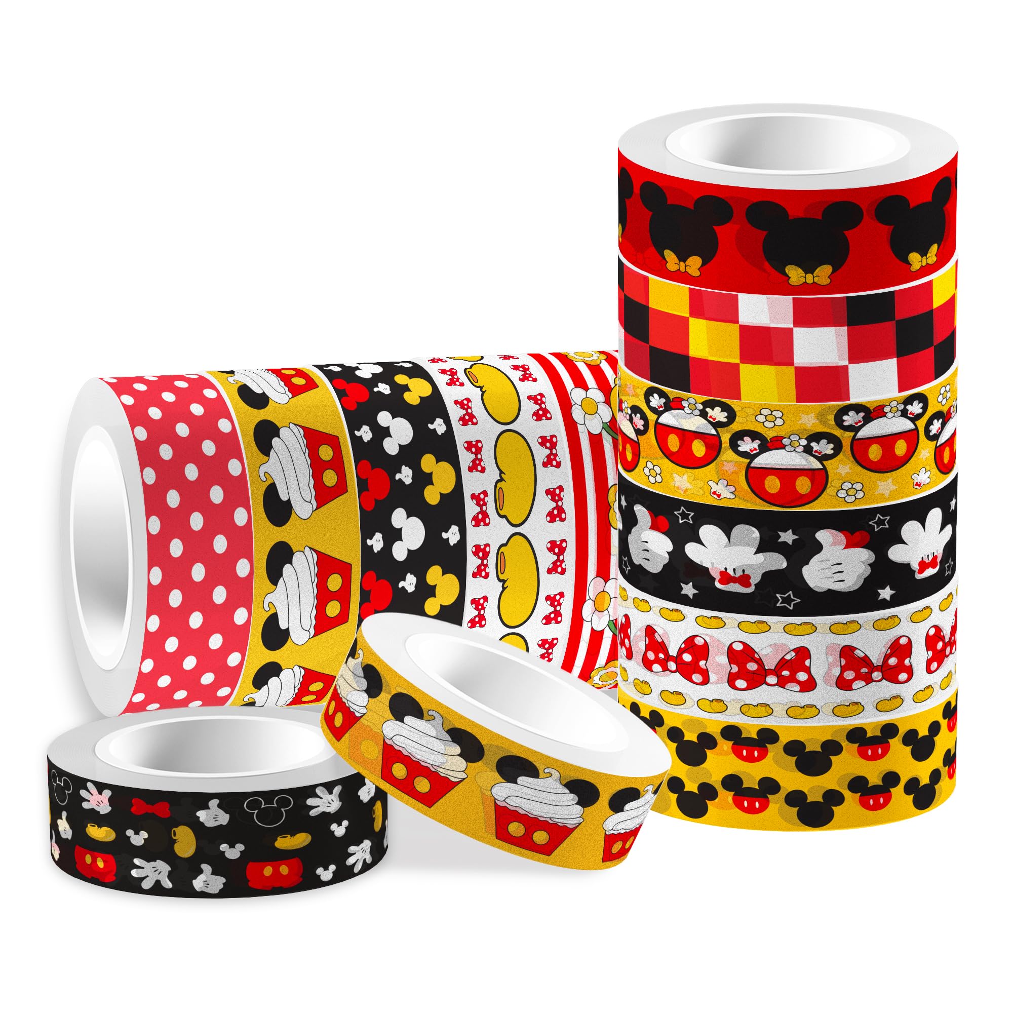 Photo 1 of 12 Rolls Cartoon Mouse Washi Tape Set - 0.6 Inch x 16.4 Ft Each, Cute Mouse Design Decorative Paper Tape for Scrapbooking, Gift Wrapping, DIY Crafts & School Supplies (Total 196.8 Ft)