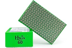 HXIN Diamond Hand Polishing Pad Diamond Sanding Block Foam Backed Diamond Sponge Sanding Pads for Wet or Dry Grinding polishing for Granite Marble Stone Tile Glass Ceramic (1, 60# Hexagon)