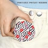 YTZJ Direct Rose Red Compact Makeup Mirror 2X Magnifying Folding Pocket Travel view 5