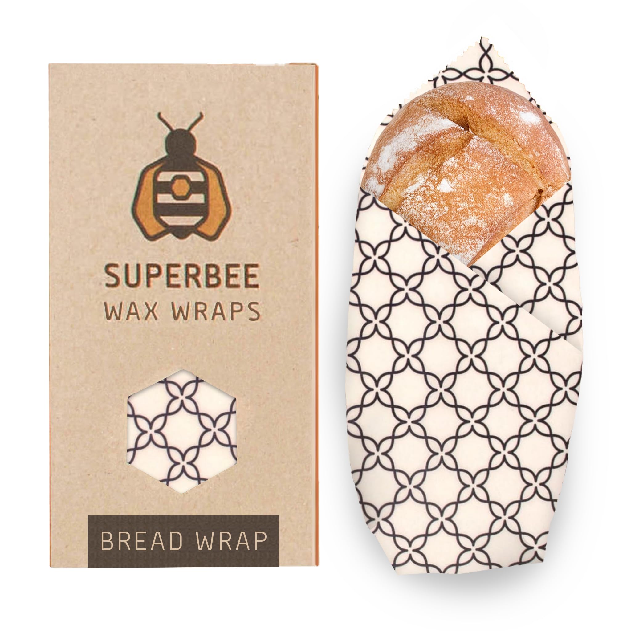 SuperBee Beeswax Wraps | XXL Breadwrap – Reusable Beeswax Wraps for Food, Zero Waste Food Wraps, Cling Film (Meadow)