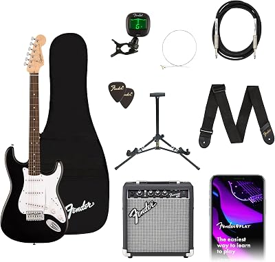 Fender Squier Debut Stratocaster Pack Frontman 10G Amp Gig Bag Stand