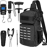 THKFISH 7 Pcs Fishing Tool Kit, Fishing Backpack with Fishing Pliers Tackle Kits, Fish Hook Remover Tools, Fish Plier with Sh