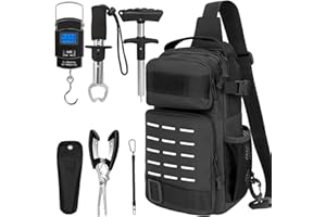 THKFISH 7 Pcs Fishing Tool Kit, Fishing Backpack with Fishing Pliers Tackle Kits, Fish Hook Remover Tools, Fish Plier with Sh