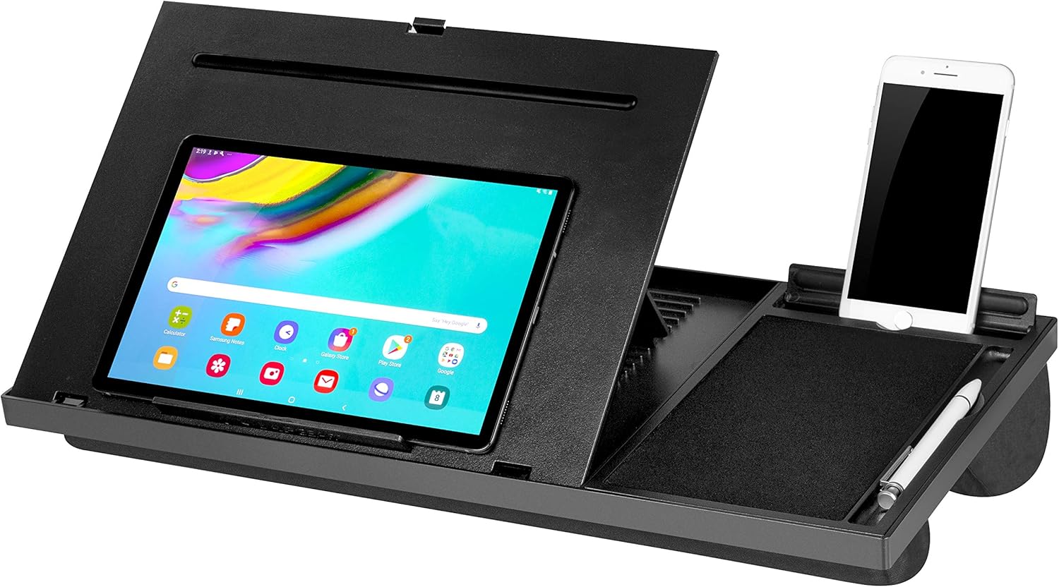 LapGear Ergo Pro Laptop Stand - Lap Desk with 20 Adjustable Angles, Mouse Pad, and Phone Holder - Black - Fits Up to 15.6 Inch Laptops and Most Tablets - Style No. 49408 : Office Products