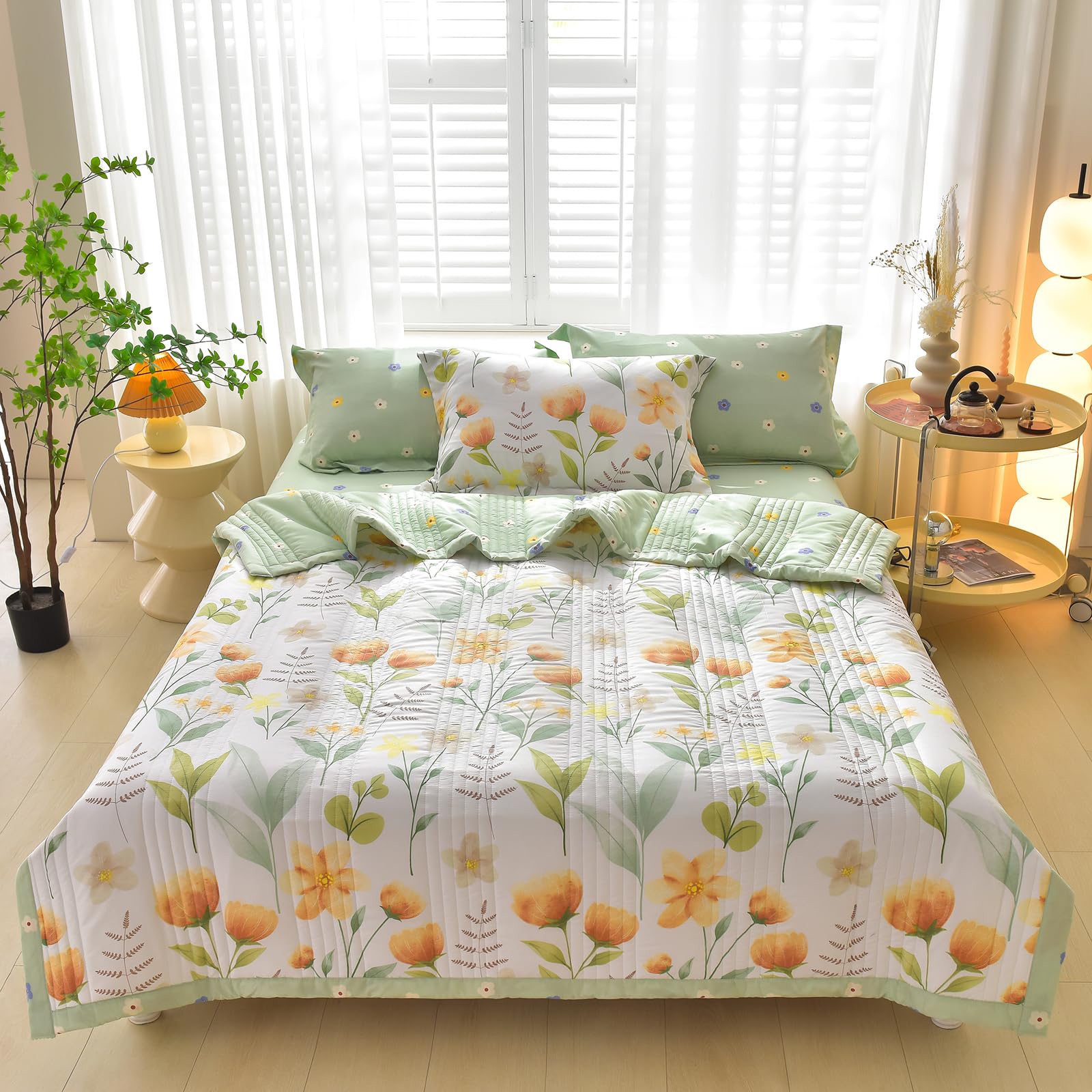 CSARPECT Duvet Double, Soft Microfiber Summer Nap Blanket Bed Quilt- Anti Allergy and Machine Washable Breathable Cool Comforter, for Kids Adults, Sofas, Bedrooms, Guest (Summer-Dream, 200 * 230CM)