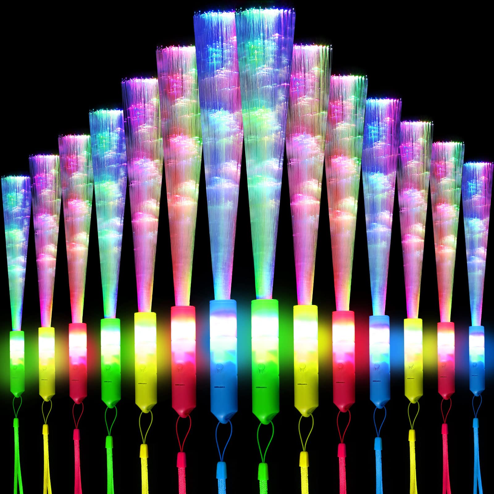 Photo 1 of Vinsot 80 LED Glow Sticks with 3 Flashing Modes and 7 Color Changing LED, Multicolor Handle, 10.24 inches